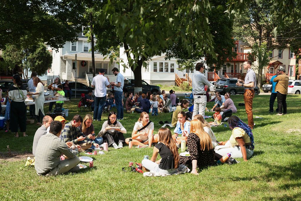 Church community picnic in the park